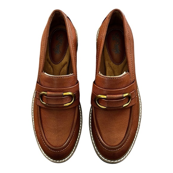 Eurosoft Lola Loafer Women’s Brown Slip On Lug Sole Support Footbed NIB Size 6 - Picture 4 of 10